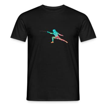 Escrime et escrime PopArt - T-shirt homme - noir - Devant - AI Model Male 178 light (178cm)