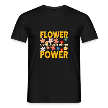 Flower Power - Men's T-Shirt - black - Front - AI Model Male 178 light (178cm)