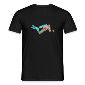 Tiefseetaucher und Taucher PopArt - Männer T-Shirt - Schwarz - Vorne - AI Model Male 178 light (178cm)