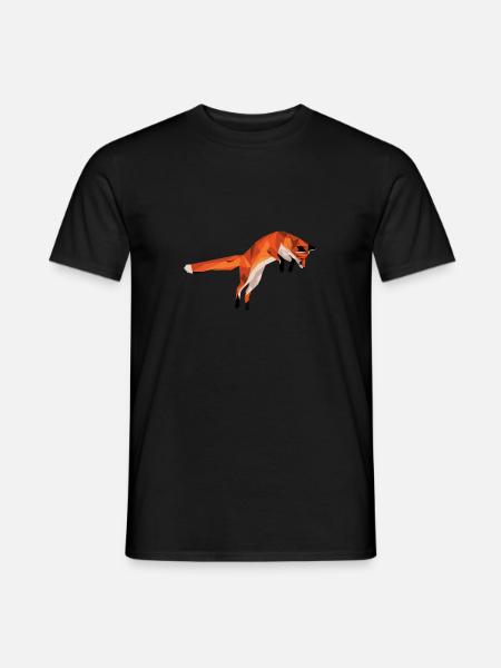 Fuchs - Männer T-Shirt - Schwarz