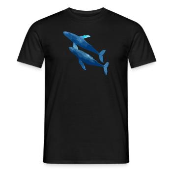 zwei Wale - Männer T-Shirt - Schwarz - Vorne - AI Model Male 178 light (178cm)