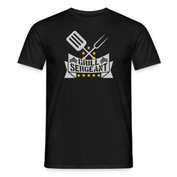 Grill Sergeant Barbecue Grillfest - Men's T-Shirt - black - Front - AI Model Male 178 light (178cm)
