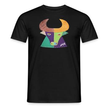 Le Taureau coloré - T-shirt homme - noir - Devant - AI Model Male 178 light (178cm)