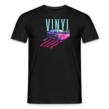 Vinyl is Life - Retro Vintage - Männer T-Shirt - Schwarz - Vorne - AI Model Male 178 light (178cm)