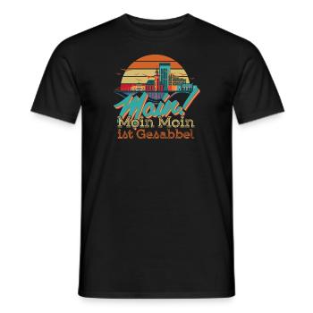 Moin Moin ist gesabbel Hamburg Retro Skyline Hafen - Männer T-Shirt - Schwarz - Vorne - AI Model Male 178 light (178cm)