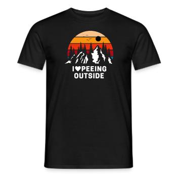 I love peeing outside Outdoor Camping Natur - Männer T-Shirt - Schwarz - Vorne - AI Model Male 178 light (178cm)