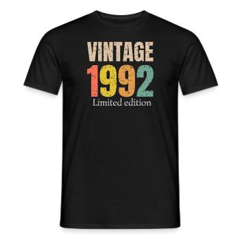 Jahrgang 1992 Limitierte Auflage - Männer T-Shirt - Schwarz - Vorne - AI Model Male 178 light (178cm)