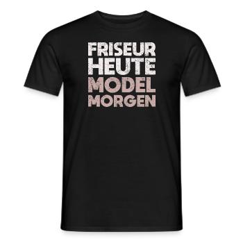 Friseur Heute, Model Morgen - Männer T-Shirt - Schwarz - Vorne - AI Model Male 178 light (178cm)