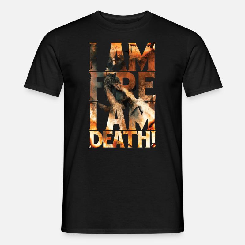 Der Hobbit Smaug Ich Bin Feuer, Ich Bin Der Tod - Männer T-Shirt - Schwarz