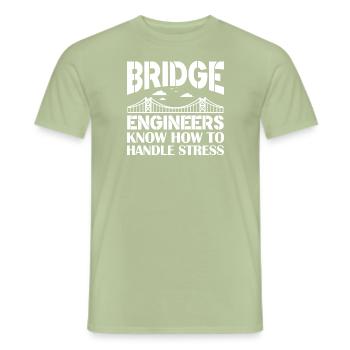 Les ingénieurs de pont savent comment gérer les contraintes - T-shirt homme - vert sauge - Devant - AI Model Male 178 light (178cm)