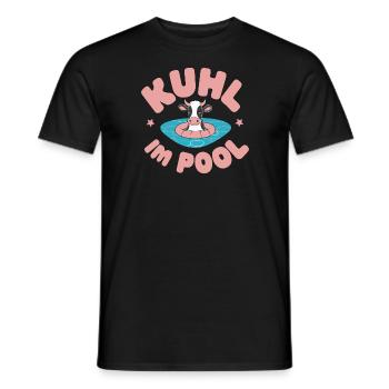 Kühl Pool Kuh Bauernhof Bauer Lustig Geschenk - Männer T-Shirt - Schwarz - Vorne - AI Model Male 178 light (178cm)