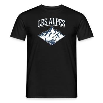 Les Alpes - T-shirt homme - noir - Devant - AI Model Male 178 light (178cm)