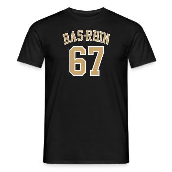 Bas Rhin 67 - T-shirt homme - noir - Devant - AI Model Male 178 light (178cm)