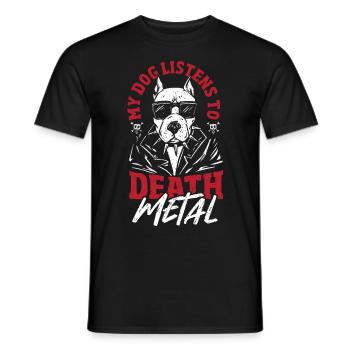 Metalhead Headbanger Heavy Music Death Metal Dog - Männer T-Shirt - Schwarz - Vorne - AI Model Male 178 light (178cm)