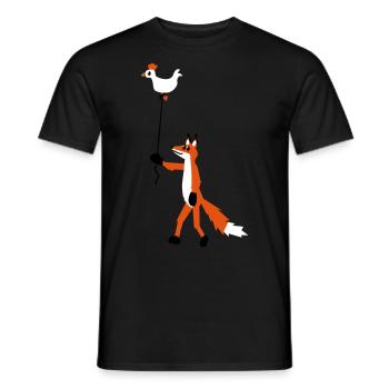 Fuchs und Henne - Männer T-Shirt - Schwarz - Vorne - AI Model Male 178 light (178cm)