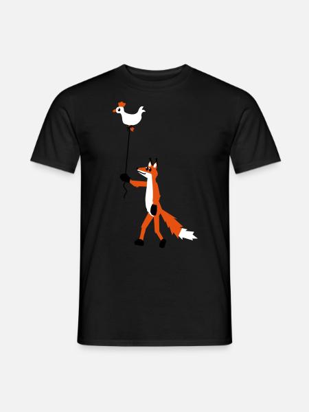 Fuchs und Henne - Männer T-Shirt - Schwarz