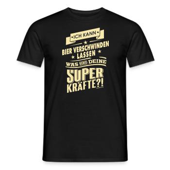 Superkräfte Bier verschwinden lassen - - Männer T-Shirt - Schwarz - Vorne - AI Model Male 178 light (178cm)