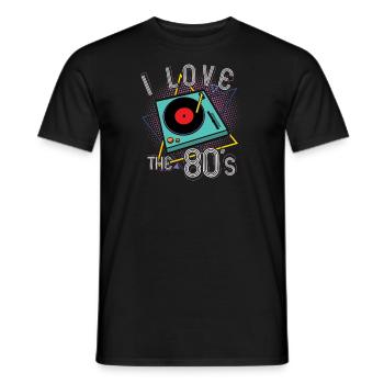J'aime le cadeau de platine de 80 ans - T-shirt homme - noir - Devant - AI Model Male 178 light (178cm)