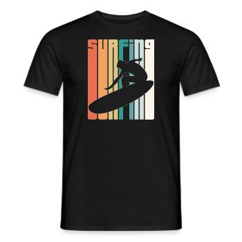 Surf vintage plage de surf surfers cadeau rétro - T-shirt homme - noir - Devant - AI Model Male 178 light (178cm)