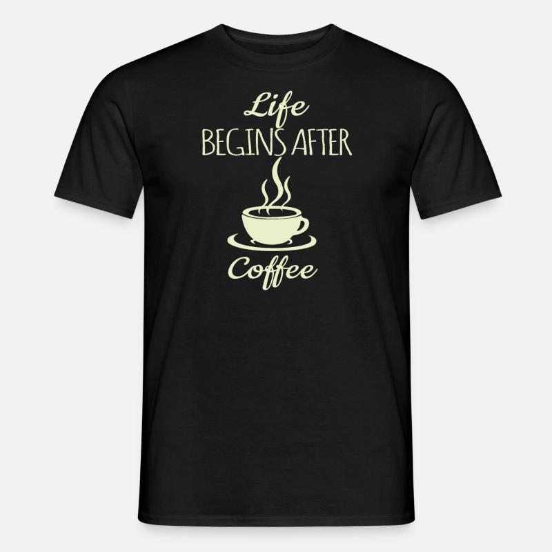 Kaffee Spruch - Männer T-Shirt - Schwarz