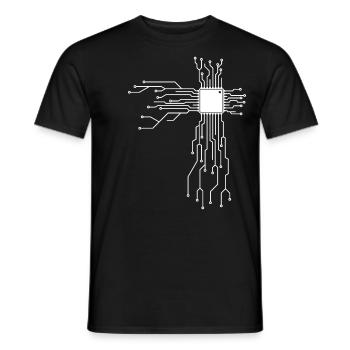 Platine Circuitboard mit CPU Computer Design - Männer T-Shirt - Schwarz - Vorne - AI Model Male 178 light (178cm)