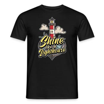 Shine like a lighthouse Lighthouse - Men's T-Shirt - black - Front - AI Model Male 178 light (178cm)