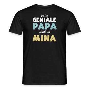 Dieser Geniale Papa Gehört Zu Mina - Männer T-Shirt - Schwarz - Vorne - AI Model Male 178 light (178cm)