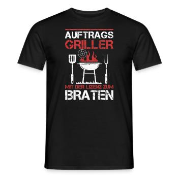 Auftragsgriller BBQ Grill Grillmeister Grillparty - Männer T-Shirt - Schwarz - Vorne - AI Model Male 178 light (178cm)