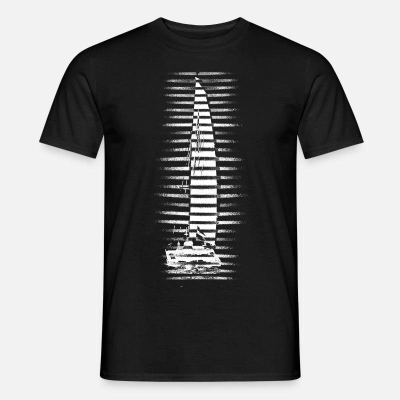 Katamaran Segelschiff Segelboot - Männer T-Shirt - Schwarz