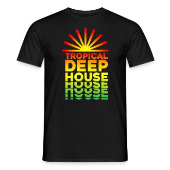 Tropische Deep House Musik - Männer T-Shirt - Schwarz - Vorne - AI Model Male 178 light (178cm)