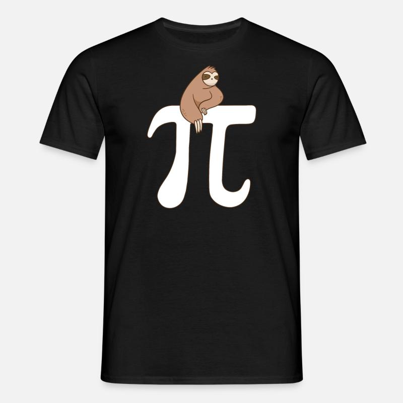 Math Sloth Pi - Männer T-Shirt - Schwarz