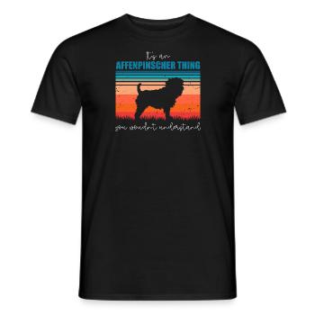 Chiens Affenpinscher - T-shirt homme - noir - Devant - AI Model Male 178 light (178cm)