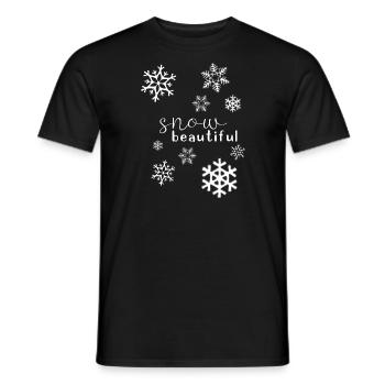 Snow Snow beautiful Winter Christmas - Men's T-Shirt - black - Front - AI Model Male 178 light (178cm)
