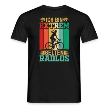 Ich bin selten Radlos - Männer T-Shirt - Schwarz - Vorne - AI Model Male 178 light (178cm)