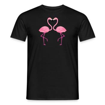 Flamingo Paar Pärchen Liebe Valentinstag - Männer T-Shirt - Schwarz - Vorne - AI Model Male 178 light (178cm)