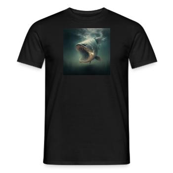 Catfish Warrior - Men's T-Shirt - black - Front - AI Model Male 178 light (178cm)
