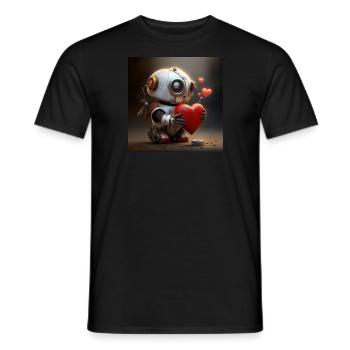 Love Robot - Männer T-Shirt - Schwarz - Vorne - AI Model Male 178 light (178cm)