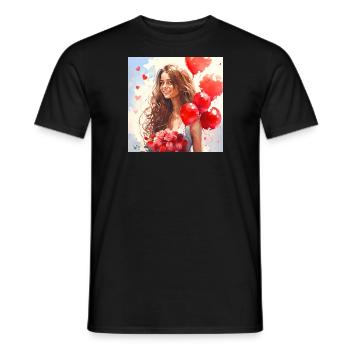 Woman in Love - Men's T-Shirt - black - Front - AI Model Male 178 light (178cm)