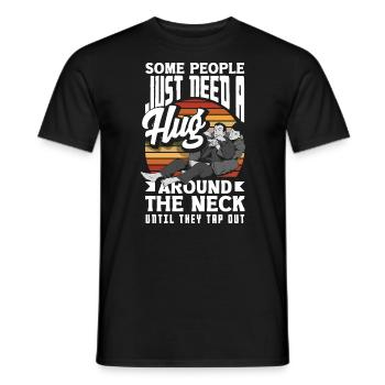 Some People Just Need A Hug Around The Neck Jiu - Männer T-Shirt - Schwarz - Vorne - AI Model Male 178 light (178cm)