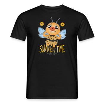 Printemps, Été, Bourdon, Fleurs, Cadeau d’apiculteur - T-shirt homme - noir - Devant - AI Model Male 178 light (178cm)