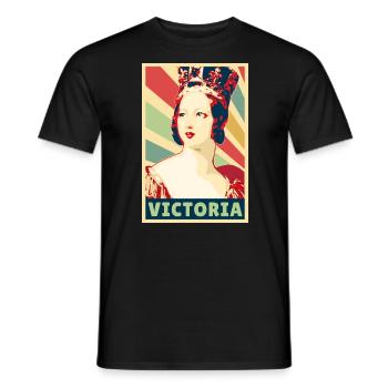 Victoria Queen Of England Vintage Colors - Men's T-Shirt - black - Front - AI Model Male 178 light (178cm)