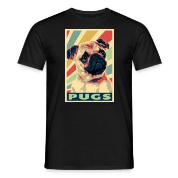 Pugs colores vintage - T-shirt homme - noir - Devant - AI Model Male 178 light (178cm)