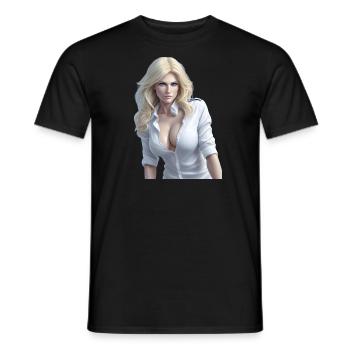 Blonde Frau - Männer T-Shirt - Schwarz - Vorne - AI Model Male 178 light (178cm)