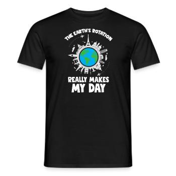 La rotation de la Terre fait ma journée - T-shirt homme - noir - Devant - AI Model Male 178 light (178cm)