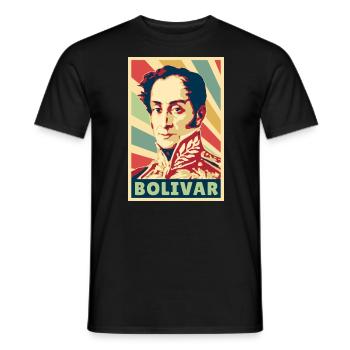 Simon Bolívar colores vintage - T-shirt homme - noir - Devant - AI Model Male 178 light (178cm)
