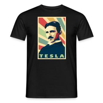 Nikola Tesla - T-shirt homme - noir - Devant - AI Model Male 178 light (178cm)
