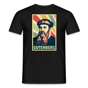 Johannes Gutenberg Colores vintage - T-shirt homme - noir - Devant - AI Model Male 178 light (178cm)