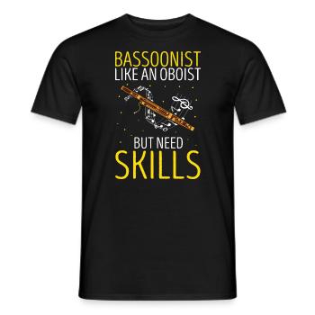 Basson pour basson anches et bassoniste - T-shirt homme - noir - Devant - AI Model Male 178 light (178cm)