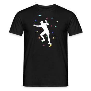 Bloc,Sports,Escalade, Athlètes,Graffiti - T-shirt homme - noir - Devant - AI Model Male 178 light (178cm)
