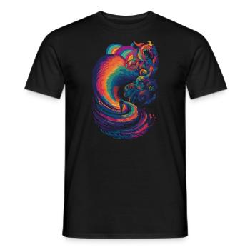 Trippy Regenbogen Pfad in den Wolken - Männer T-Shirt - Schwarz - Vorne - AI Model Male 178 light (178cm)